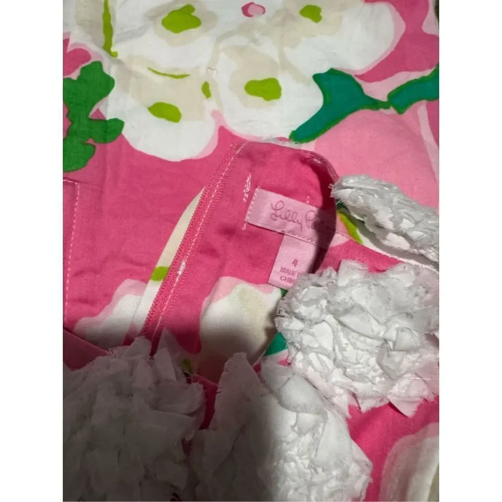 Lilly Pulitzer little girl pink floral sleeveless dress 4 - Picture 5 of 7
